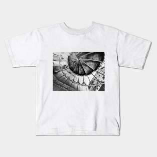 Black and White Spiral Staircases Kids T-Shirt